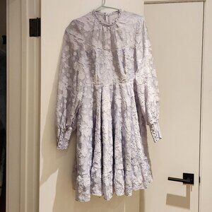 Purple Flower Patterned Dress